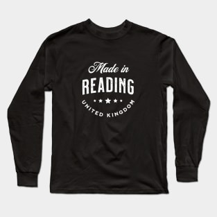 Made In Reading, UK - Vintage Logo Text Design Long Sleeve T-Shirt